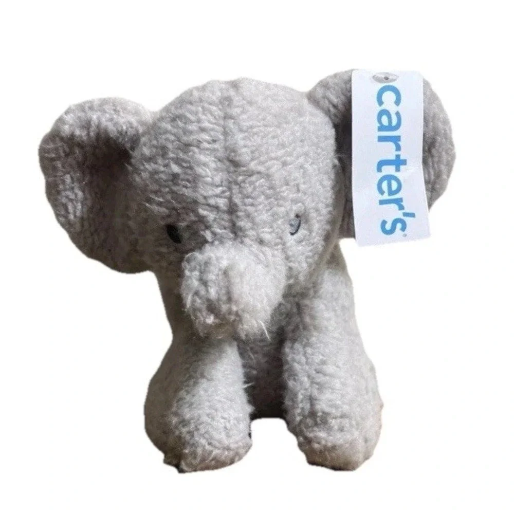 NWT Carters Gray Baby Elephant Plush Infant Newborn Companion Stuffed Animal Toy